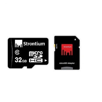 Strontium Class 10 32GB Micro SD Card with Adapter (Black)